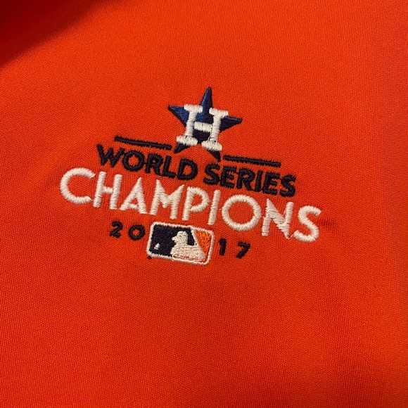 Columbia MLB Orange Polo Shirt Vibrant Athletic Style World Series 2017 Astros - Picture 5 of 7